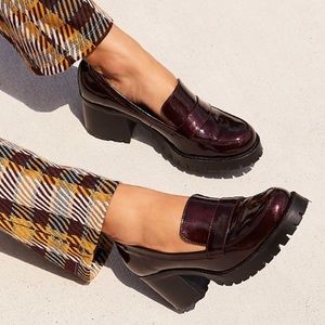 Free People Lexden Block Heel Loafer BLACK